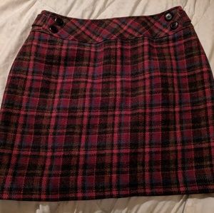 Garnet Hill wool skirt, size 12, plaid